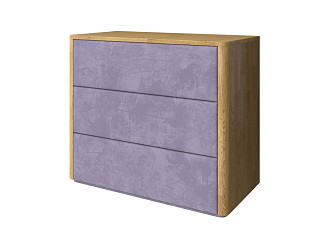 Комод Verda Bliss M (Ткань/Массив Масло-воск Natura (дуб)/Noel Plum (cливовый)) 79x90