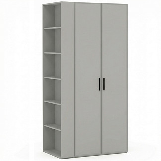 Шкаф двухстворчатый Римини серая со стеллажом Римини серая