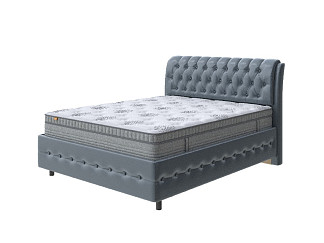 Кровать Como (Veda) 4 Grand с ПМ + Матрас Optima Comfort M (Экокожа Athens Графитовый) 200x220