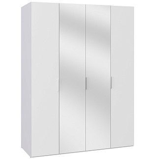 Шкаф четырехстворчатый Сохо белая с зеркалами Сохо белая