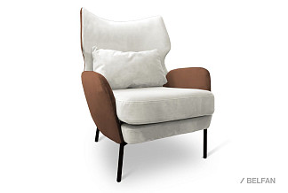 "Vavilon" кресло; нераскл.; 12; металл черный; Pushe 02+Sand 06 (гр. 1/МТХ)