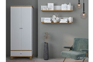 Шкаф для одежды 2-х дверный "Рандеву" 21; белый лак+антик 24