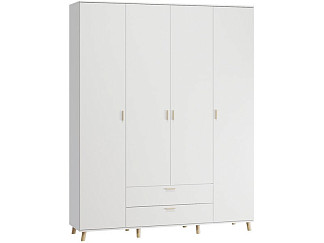 Распашной шкаф Пронто 4-190x240 Белый с зеркалом