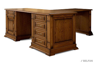 Стол письменный "Верди Люкс 8"; дуб рустикаль с патиной