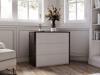 Комод Verda Bliss M (Ткань/Массив Венге (дуб)/Beatto Шампань) 79x90