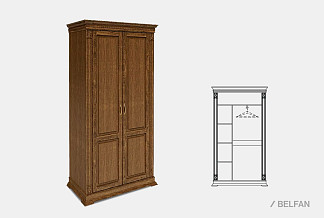 Шкаф для одежды 2-х дв. "Верди Люкс 2/2"; дуб рустикаль