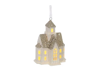 Елочное украшение Домик с подсветкой