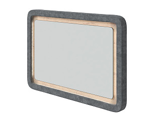 Зеркало Орматек Megapolis (ЛДСП Бунратти+ткань Бунратти/Gratta 4 Серый космос) 95x65