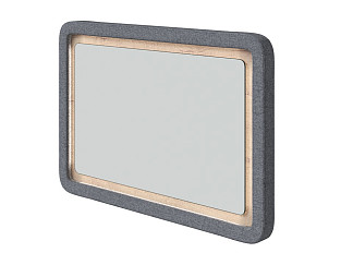 Зеркало Орматек Megapolis (ЛДСП Бунратти+ткань Бунратти/Лама Темно-Серый) 95x65