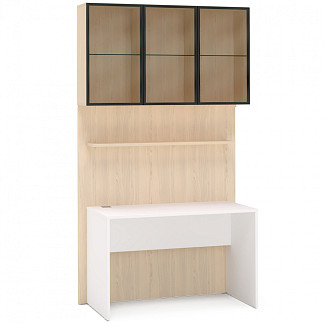 Стол, панель Y1E, секция H1B стекл. Rimini белая