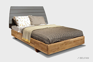 Кровать "Уоллстрит" (комбинированная); без основания, без матраса; (900x2000); к-бейц-масло, изг-антрацит