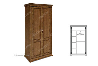 Шкаф для одежды 2-х дв. "Верди Люкс 2/3"; дуб рустикаль