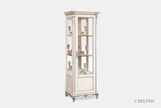 Шкаф с витриной "Алези 8" (правый); слоновая кость с серебром
