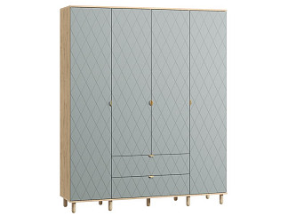 Распашной шкаф Теджонс 4-185x224 Ромб Мятный/Дуб Ирландский