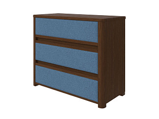 Комод Орматек Wood Soft (Ткань/Массив (сосна) Мокко (сосна) с брашированием/Лама Индиго) 90x40