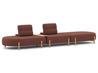 Диван модульный Альди 3 Рогожка Бордовый