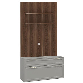 Тумба под телевизор Монреаль серый с настенной панелью Монреаль серый