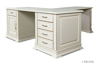 Стол письменный "Верди Люкс 8"; слоновая кость с золочением