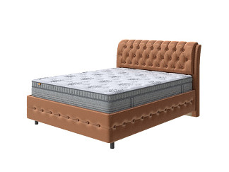 Кровать Como (Veda) 4 Grand с ПМ + Матрас Optima Comfort M (Экокожа Athens Орех) 200x220