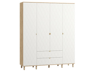 Распашной шкаф Теджонс 4-185x224 Ромб Белый/Дуб Ирландский