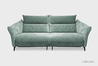 "Флойд" диван 2-х модульный; 1EL+1R; Реклайнер; металл черный; Laska 23 (гр. 3/АВ)