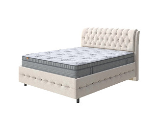 Кровать Como (Veda) 4 Grand с ПМ + Матрас Optima Comfort M (Ткань: Велюр Casa Сахарный) 200x220