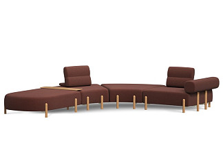 Диван модульный Альди-5 Textile Marsala