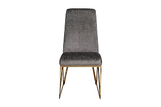 30C-20140 Стул велюр шенилл серый/браш.золото 49*65*99см