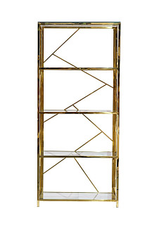 GY-SH8711GOLD Стеллаж стекло прозр/золото 80*35*180см