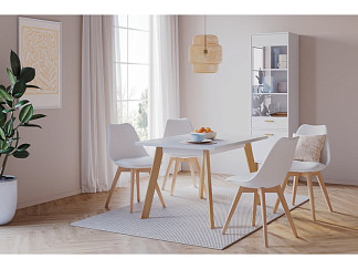 Обеденная группа Авалон-1 120x80 Белый/Натуральный