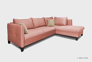 "Морган" диван угловой с оттоманкой; раскл.; 2ML6R; "Тик-так" (1270х2360); венге; 947(1)+31291(1)(гр.1)