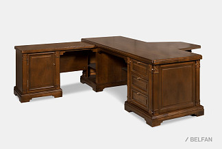 Стол рабочий с приставками "Престиж"; ГМ 5974; беловежский орех