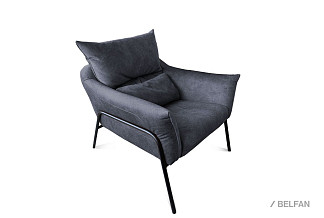 "Купер" кресло; нераскл.; 12; металл черный; Nashville 09 (38919)  (гр. 3/МТХ)