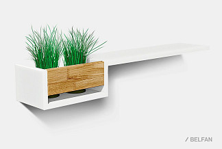 Полка с нишей "Уоллстрит" (левая); к-белый, вст-бейц-масло