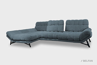 "Space" диван с оттоманкой; нераскл.; 8L+2R; левый; Pushe 06 (гр.1/МТХ)