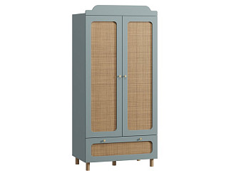 Распашной шкаф Линдо 2-90x192 Серо-зеленый