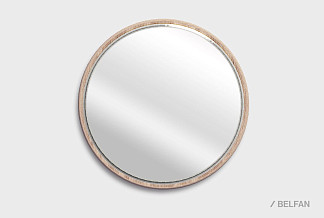 Зеркало настенное "Уоллстрит" (круглое); к-белёный дуб