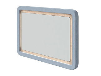 Зеркало Орматек Megapolis (ЛДСП Бунратти+ткань Бунратти/Scandi cotton 21 Китайский Голубой) 95x65