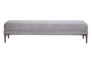Банкетка Prima на метал опорах серая Velvet SER 40*160*40см
