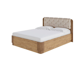 Кровать Орматек Wood Home Lite 1 с подъемным механизмом (ЛДСП Бунратти+экокожа ЛДСП Бунратти/Антик (сосна)/Бежевый перламутр (5062)) 200x220