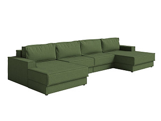 Орматек Угловой диван-кровать Porto Middle четырёхсекционный (Ткань: Букле Soul 618 Лесной мох) 441x175