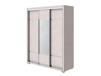 Шкаф Орматек Шкаф-купе 3х дв Orma Soft 2 (1 зеркало) (Ткань: Микровелюр Manhattan Цветочный белый) 177x60