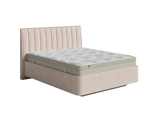 Кровать Fly Majesty с ПМ + Матрас Comfort Up Middle Plus (Ткань: Велюр Teddy Тауп) 200x200