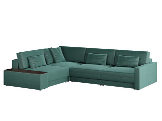 Орматек Угловой диван-кровать Tokio Middle (Ткань: Велюр Clever 22 зеленый/Венге) 157x296
