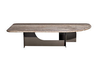 57EL-10981 Стол журнальный Арка (Arco) травертин 135*70*30см