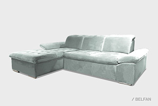 "Престон" диван с оттоманкой; раскл.; 2ML8MR; "Дельфин" (1940х1360); Emmanuelle Mint (31850); (гр.4)