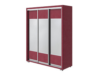 Шкаф Орматек Шкаф-купе 3х дв Orma Soft 2 (3 зеркала) (Ткань: Микровелюр Manhattan Гранатовый) 177x60