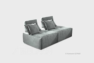 "Apollo New" диван 2-х местный; нераскл.; 10+10; Sunrise 15 Silver (гр. 2/БК)