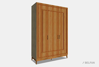 Шкаф 3-х дверный "Сакраменто" (с декором); тауп, янтарь