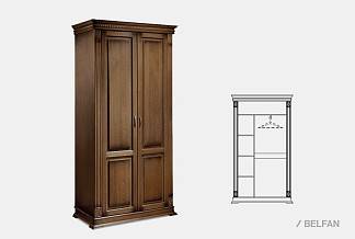 Шкаф для одежды 2-х дв. "Верди Люкс 2/2"; венге